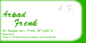 arpad frenk business card